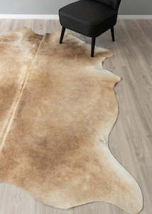 Beige And White Cowhide Rug (Size: 240 X 200 CM)