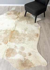 Beige And White Cowhide Rug (Size: 230 X 180 CM)