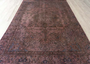 Tabriz Rugs: Vintage Overdyed Tabriz Hand-Knotted Wool Persian Rug (Size: 200 X 320 CM)