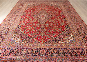 Vintage Kashan Hand-Knotted Wool Persian Rug (Size: 290 X 400 CM)