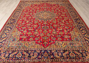 Sabzevar Rugs: Vintage Sabzevar Hand-Knotted Wool Persian Rug (Size: 255 X 365 CM)