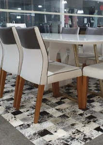 Cowhide Patchwork Rugs: Salt & Pepper Black And White Block Cowhide Patchwork Rug