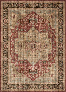 Red Rugs: Multi-Colour Vintage Area Rug