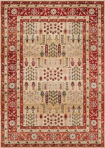 Red Rugs: Multi-Colour Traditional Area Rug