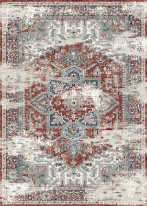 Red Rugs: Distressed Vintage Area Rug