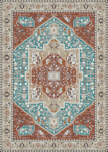 Beige Rugs: Multi-Colour Vintage Area Rug