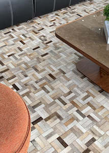 Cowhide Patchwork Rug