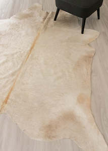 White Cowhides: (Rare) Cream Off White Cowhide Rug (Size: 230 X 210 CM) CHR1915