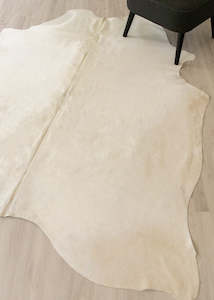 White Cowhides: (Rare) Off White Cowhide Rug (Size: 220 X 190 CM) CHR1899