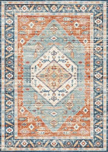 Red Rugs: Multi-Colour Vintage Area Rug