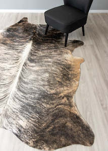 Grey Brindle Cowhide Rugs: (Rare) Grey Brindle Cowhide Rug (Size: 240 X 190 CM)