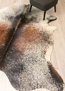 (Rare) Salt Pepper Tri-Color Cowhide Rug (Size: 250 X 210 CM) CHR2247