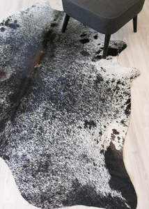 Salt Pepper Cowhides: Salt Pepper Black & White Cowhide Rug (Size: 200 X 180 CM) CHR2169