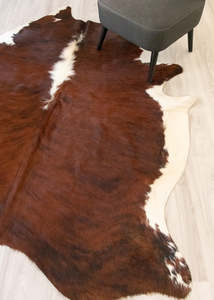 Dark White Spine Belly Brindle Cowhide Rug (Size: 230 X 200 CM) CHR2148