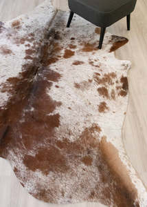 Salt Pepper Brown & White Cowhide Rug (Size: 240 X 200 CM) CHR2133