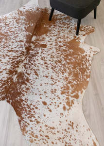 Brown White Salt Pepper Cowhide Rugs: Salt Pepper Brown & White Cowhide Rug (Size: 220 X 190 CM) CHR 2099