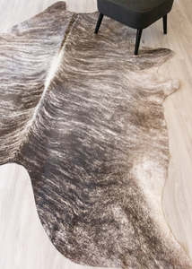 Grey Brindle Cowhide Rugs: (Rare) Grey Brindle Cowhide Rug (Size: 270 X 230 CM) CHR2073