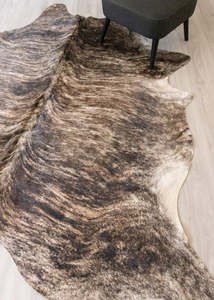 Grey Brindle Cowhide Rugs: (Rare) Grey Brindle Cowhide Rug (Size: 240 X 230 CM) CHR2067