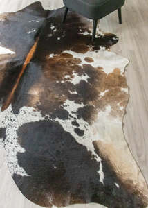 Cowhide Rugs Nz: (Rare) Metallic/Rustic Cowhide Rug (Size: 250 X 220 CM) CHR2305