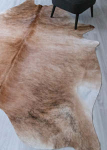 Cowhide Rugs Nz: Light Brindle Cowhide Rug (Size: 270 X 230 CM) CHR2542