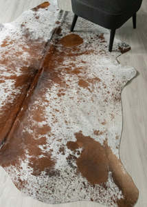 Tri Color Cowhide Rugs: (Rare) Salt Pepper Tri-Color Cowhide Rug (Size: 230 X 190 CM) CHR2417
