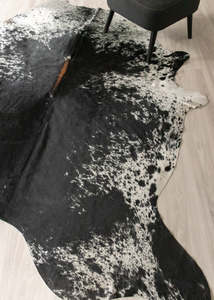 Salt Pepper Cowhides: Salt Pepper Black & White Cowhide Rug (Size: 260 X 210 CM) CHR2454