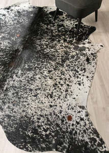 Salt Pepper Cowhides: Salt Pepper Black & White Cowhide Rug (Size: 270 X 240 CM) CHR2439