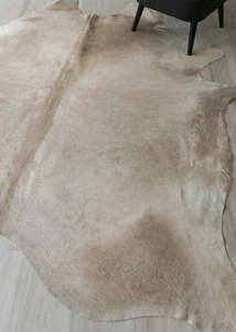 Champagne Cowhides: (Rare) Champagne Cowhide Rug (Size: 260 X 230 CM) CHR2410