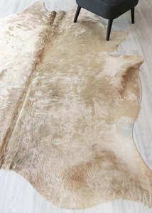 Champagne Cowhides: (Rare) Champagne Cowhide Rug (Size: 250 X 210 CM) CHR2396