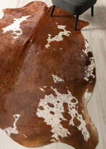 Cowhide Rugs Nz: Brown And White Cowhide Rug (Size: 240 X 200 CM) CHR2639