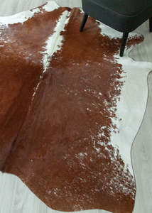 Salt Pepper Brown & White Cowhide Rug (Size: 210 X 180 CM) CHR2413