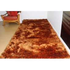 Heavenly soft shaggy runner orange &amp. Dark brown 120x300cm(wp)