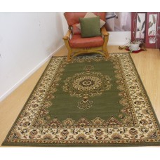 Durable amroha traditional design rug green &amp. Beige 200x285cm