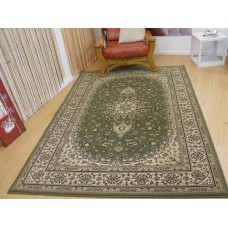 Large size soft &amp. Thick heavy duty kohinoor traditional design rug green 200x285cm