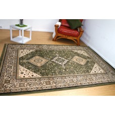 Soft &amp. Thick heavy duty kohinoor traditional design rug green 160x235cm