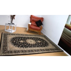 Soft &amp. Thick heavy duty kohinoor traditional design rug black 160x235cm