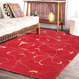 Products: Agate Transitional Graphic Red Hand Knotted Wool & Silk Rug