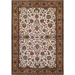 Products: Dira Persian Kashan Floral Hand Knotted Ivory Gold Wool Rug