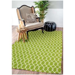 Meadow Links Handmade Lime Green Kilim Rug - Clearance Deal