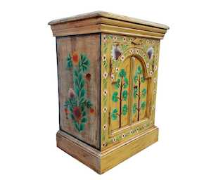 Indian Furniture: REWANA HAND PAINTED INDIAN BEDSIDE