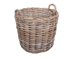 LARGE ROUND RATTAN BASKET