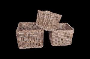 Rattan Wicker Furniture: Set of 3 Rattan weaven Baskets