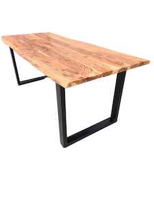 Industrial Furniture: TEXAS LIVE EDGE INDUSTRIAL DINING TABLE