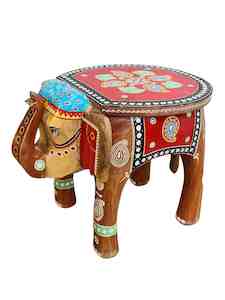 Large Hand Painted Elephant Table