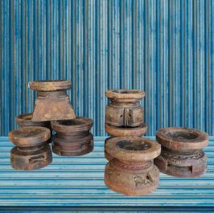 Home Decor: AGED ARCHITECTURAL CANDLE HOLDERS