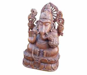 Wooden Statues Carvings: Lord Ganesha Large