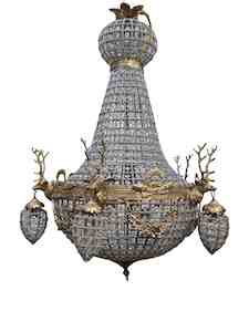 Large French Country Stag Chandelier