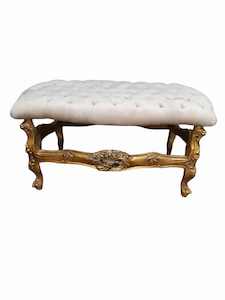Baroque Rococo: Italian velvet Tufted Bedroom Seat