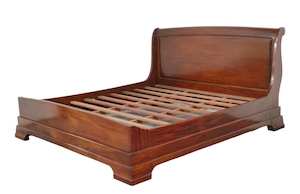 Neptune Mahogany Wood Sleigh Bed