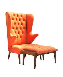 Arm Chairs: MID CENTURY ARMCHAIR & STOOL